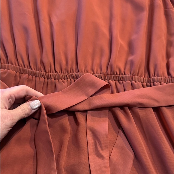 Express Terracotta Ruffle Mini Dress - Picture 4 of 7